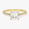 Cushion Cut Moissanite Engagement Ring with Pave Set Side Stones (1.50 CT)