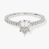 Pear Cut Moissanite Engagement Ring with Pave Set Side Stones (1.00 CT)