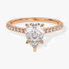 Pear Cut Moissanite Engagement Ring with Pave Set Side Stones (1.50 CT)