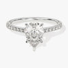 Pear Cut Moissanite Engagement Ring with Pave Set Side Stones (1.50 CT)
