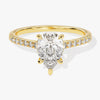 Pear Cut Moissanite Engagement Ring with Pave Set Side Stones (1.50 CT)