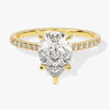 Pear Cut Moissanite Engagement Ring with Pave Set Side Stones (2.00 CT)