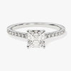 Asscher Cut Moissanite Engagement Ring with Pave Set Side Stones (1.00 CT)