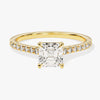 Asscher Cut Moissanite Engagement Ring with Pave Set Side Stones (1.00 CT)