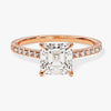 Asscher Cut Moissanite Engagement Ring with Pave Set Side Stones (1.50 CT)