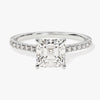 Asscher Cut Moissanite Engagement Ring with Pave Set Side Stones (1.50 CT)