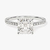 Asscher Cut Moissanite Engagement Ring with Pave Set Side Stones (2.00 CT)