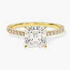 Asscher Cut Moissanite Engagement Ring with Pave Set Side Stones (2.00 CT)