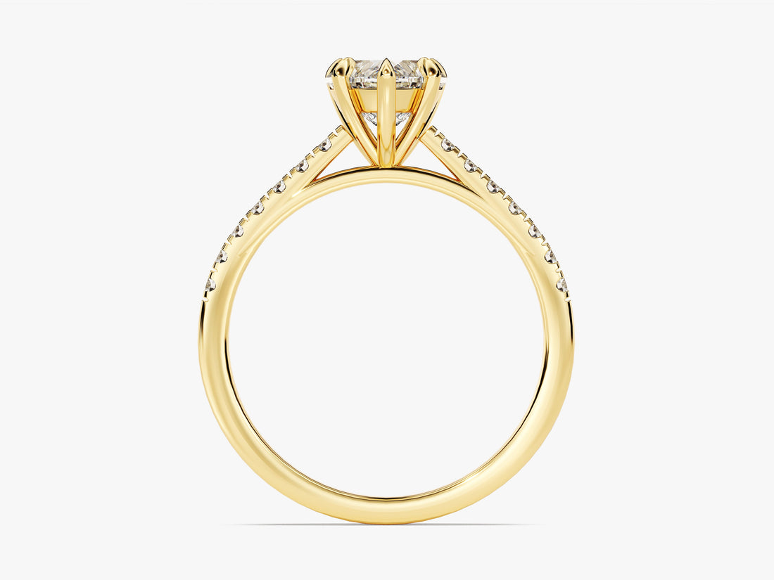 Heart Cut Moissanite Engagement Ring with Pave Set Side Stones (1.00 CT)