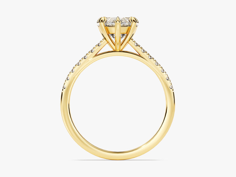 Heart Cut Moissanite Engagement Ring with Pave Set Side Stones (1.50 CT)