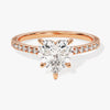 Heart Cut Moissanite Engagement Ring with Pave Set Side Stones (1.50 CT)