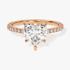 Heart Cut Moissanite Engagement Ring with Pave Set Side Stones (2.00 CT)
