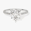 Heart Cut Moissanite Engagement Ring with Pave Set Side Stones (2.00 CT)