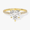 Heart Cut Moissanite Engagement Ring with Pave Set Side Stones (2.00 CT)