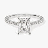 Radiant Cut Moissanite Engagement Ring with Pave Set Side Stones (1.50 CT)