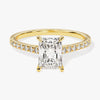 Radiant Cut Moissanite Engagement Ring with Pave Set Side Stones (1.50 CT)