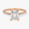Radiant Cut Moissanite Engagement Ring with Pave Set Side Stones (2.00 CT)