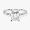 Radiant Cut Moissanite Engagement Ring with Pave Set Side Stones (2.00 CT)
