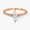 Marquise Cut Moissanite Engagement Ring with Pave Set Side Stones (1.00 CT)