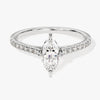 Marquise Cut Moissanite Engagement Ring with Pave Set Side Stones (1.00 CT)