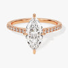 Marquise Cut Moissanite Engagement Ring with Pave Set Side Stones (1.50 CT)