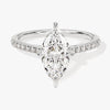 Marquise Cut Moissanite Engagement Ring with Pave Set Side Stones (1.50 CT)