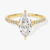 Marquise Cut Moissanite Engagement Ring with Pave Set Side Stones (1.50 CT)