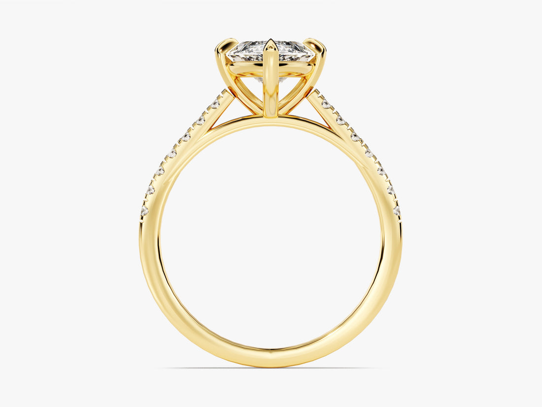 Marquise Cut Moissanite Engagement Ring with Pave Set Side Stones (2.00 CT)