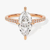 Marquise Cut Moissanite Engagement Ring with Pave Set Side Stones (2.00 CT)