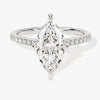 Marquise Cut Moissanite Engagement Ring with Pave Set Side Stones (2.00 CT)