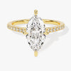 Marquise Cut Moissanite Engagement Ring with Pave Set Side Stones (2.00 CT)