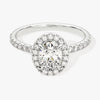 Oval Halo Moissanite Engagement Ring with Pave Set Side Stones (1.00 CT)