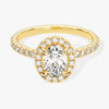 Oval Halo Moissanite Engagement Ring with Pave Set Side Stones (1.00 CT)