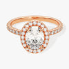 Oval Halo Moissanite Engagement Ring with Pave Set Side Stones (1.50 CT)