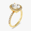 Oval Halo Moissanite Engagement Ring with Pave Set Side Stones (2.00 CT)