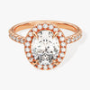 Oval Halo Moissanite Engagement Ring with Pave Set Side Stones (2.00 CT)