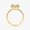 Princess Halo Moissanite Engagement Ring with Pave Set Side Stones (1.50 CT)