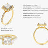 Princess Halo Moissanite Engagement Ring with Pave Set Side Stones (1.50 CT)