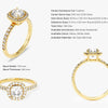 Cushion Halo Moissanite Engagement Ring with Pave Set Side Stones (1.00 CT)