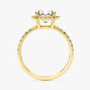 Cushion Halo Moissanite Engagement Ring with Pave Set Side Stones (1.50 CT)