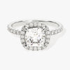 Cushion Halo Moissanite Engagement Ring with Pave Set Side Stones (1.50 CT)
