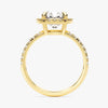 Cushion Halo Moissanite Engagement Ring with Pave Set Side Stones (2.00 CT)