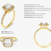 Cushion Halo Moissanite Engagement Ring with Pave Set Side Stones (2.00 CT)