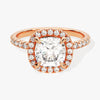 Cushion Halo Moissanite Engagement Ring with Pave Set Side Stones (2.00 CT)