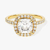 Cushion Halo Moissanite Engagement Ring with Pave Set Side Stones (2.00 CT)