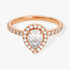 Pear Halo Moissanite Engagement Ring with Pave Set Side Stones (1.00 CT)