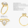 Pear Halo Moissanite Engagement Ring with Pave Set Side Stones (1.50 CT)