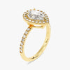 Pear Halo Moissanite Engagement Ring with Pave Set Side Stones (1.50 CT)