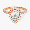 Pear Halo Moissanite Engagement Ring with Pave Set Side Stones (1.50 CT)