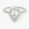 Pear Halo Moissanite Engagement Ring with Pave Set Side Stones (1.50 CT)